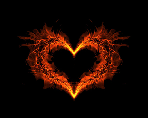imagen tierna de un corazon ardiente