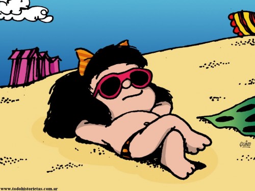 mafalda en la playa