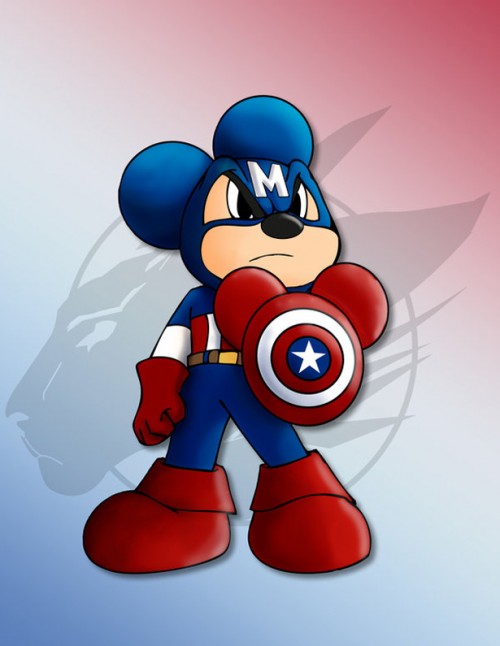 Mickey disfrazado de Capitan america