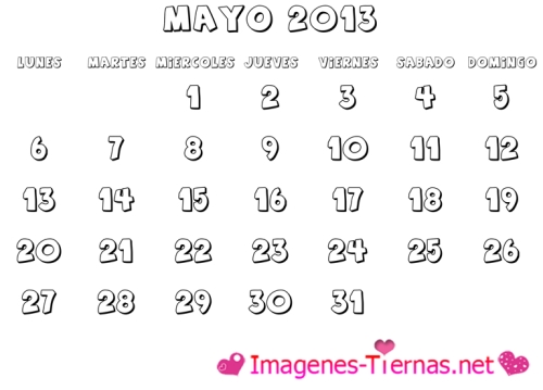 Calendario Mayo 2013