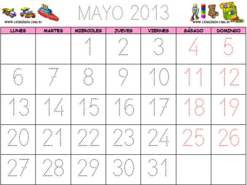 Calendario Mayo 2013